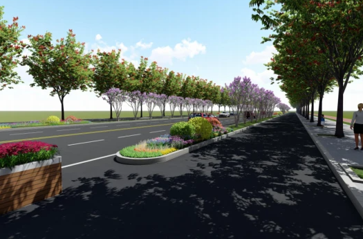 县城入口隔离带-美化